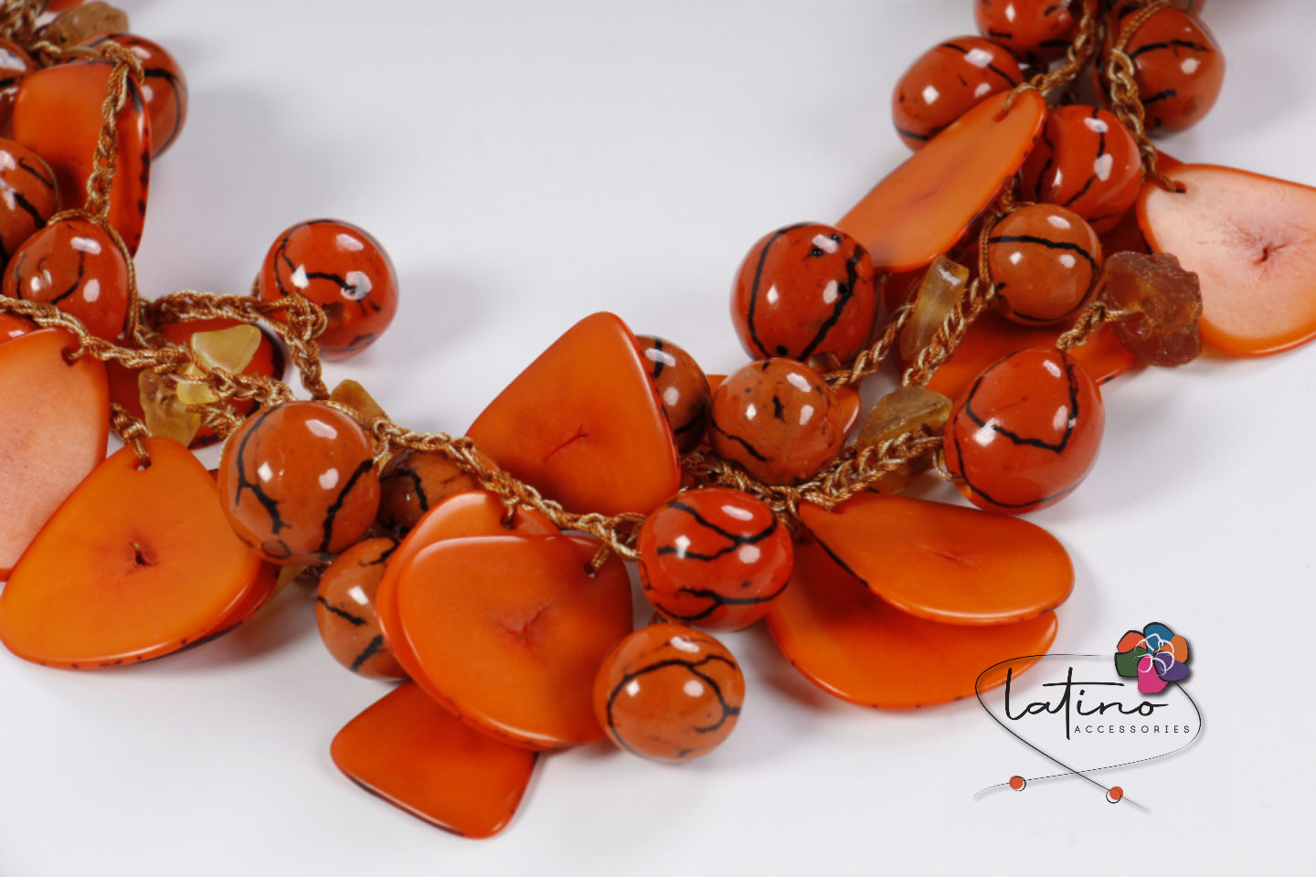 Orange Bombona Necklace Set